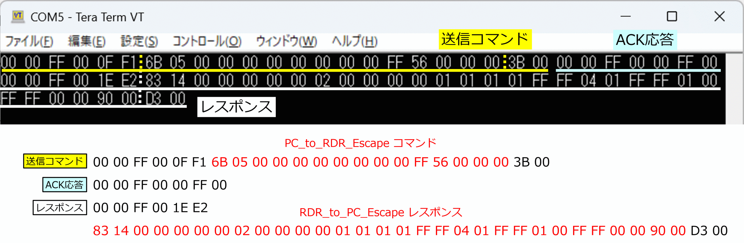 RCS_660/S  Get Frimware Version (Le=0) の実行結果