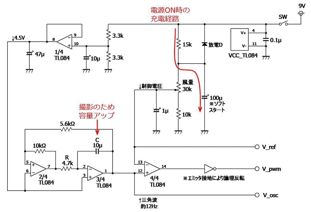 ファンコントロールのソフトスタートテスト回路